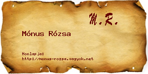Mónus Rózsa névjegykártya