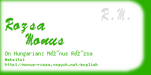 rozsa monus business card